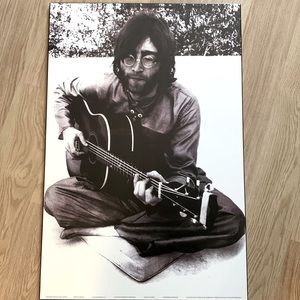 Mounted John Lennon Poster - 36x24 inches - Black and White